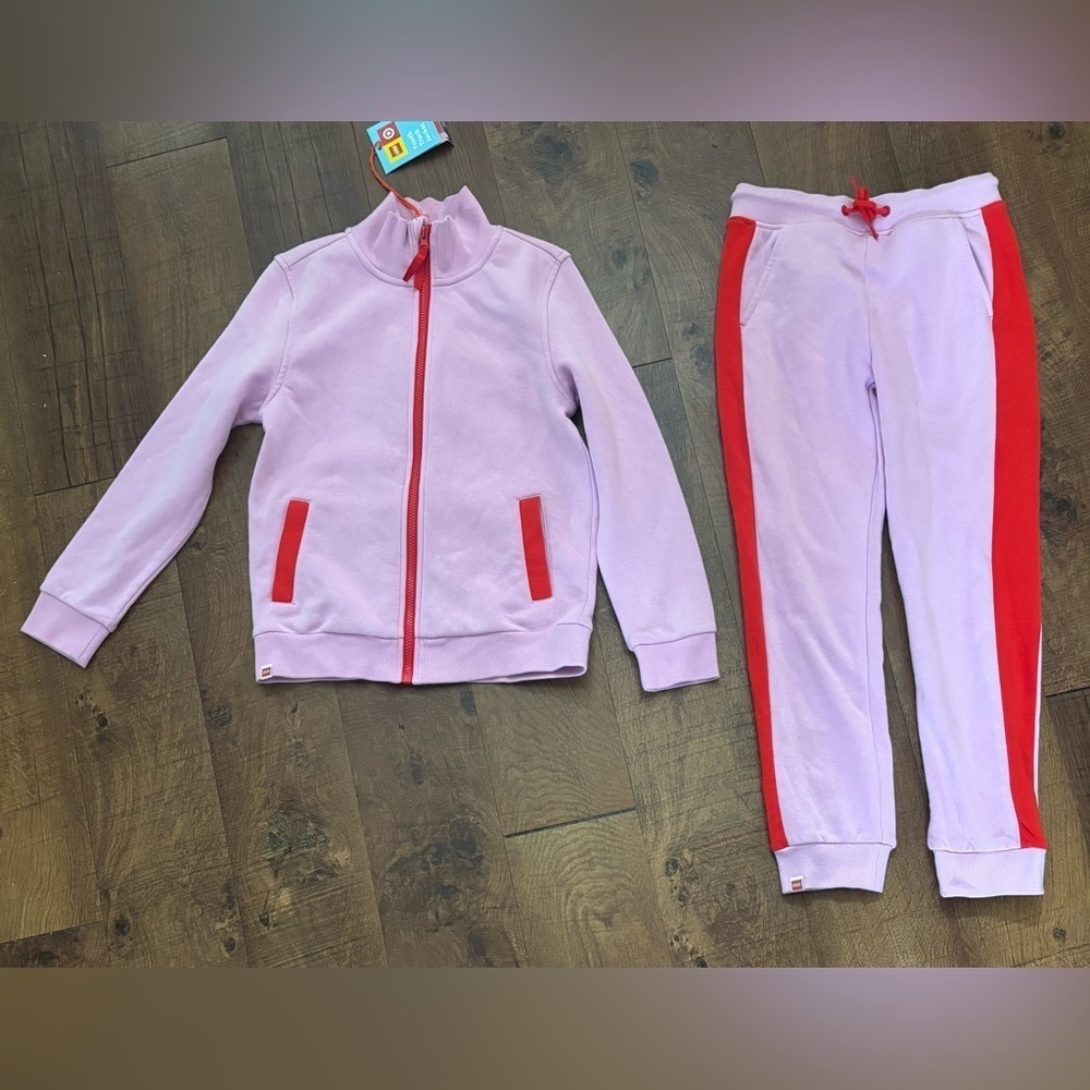 NWT girl Lego outfit track hoodie joggers set size medium 8/10 youth